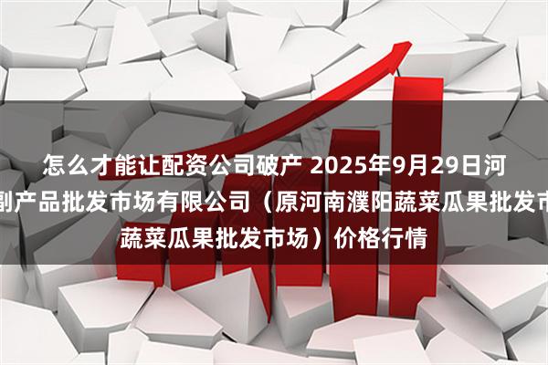 怎么才能让配资公司破产 2025年9月29日河南濮阳宏进农副产品批发市场有限公司（原河南濮阳蔬菜瓜果批发市场）价格行情