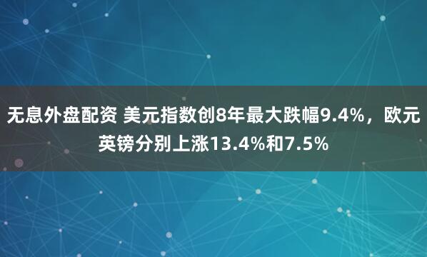 无息外盘配资 美元指数创8年最大跌幅9.4%，欧元英镑分别上涨13.4%和7.5%